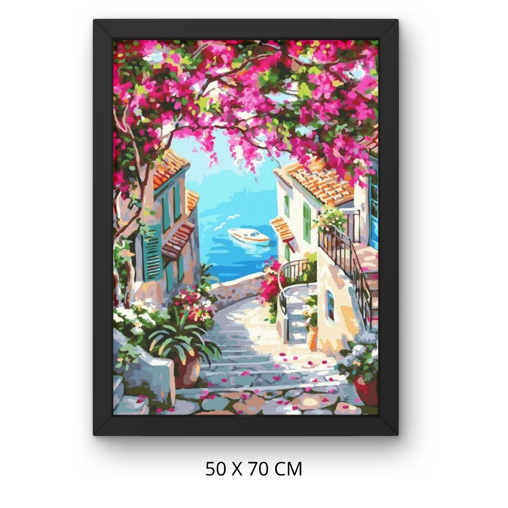 Obraz Do Malowania Po Numerach Z Ramą Schody Do Morza 50X70 Cm