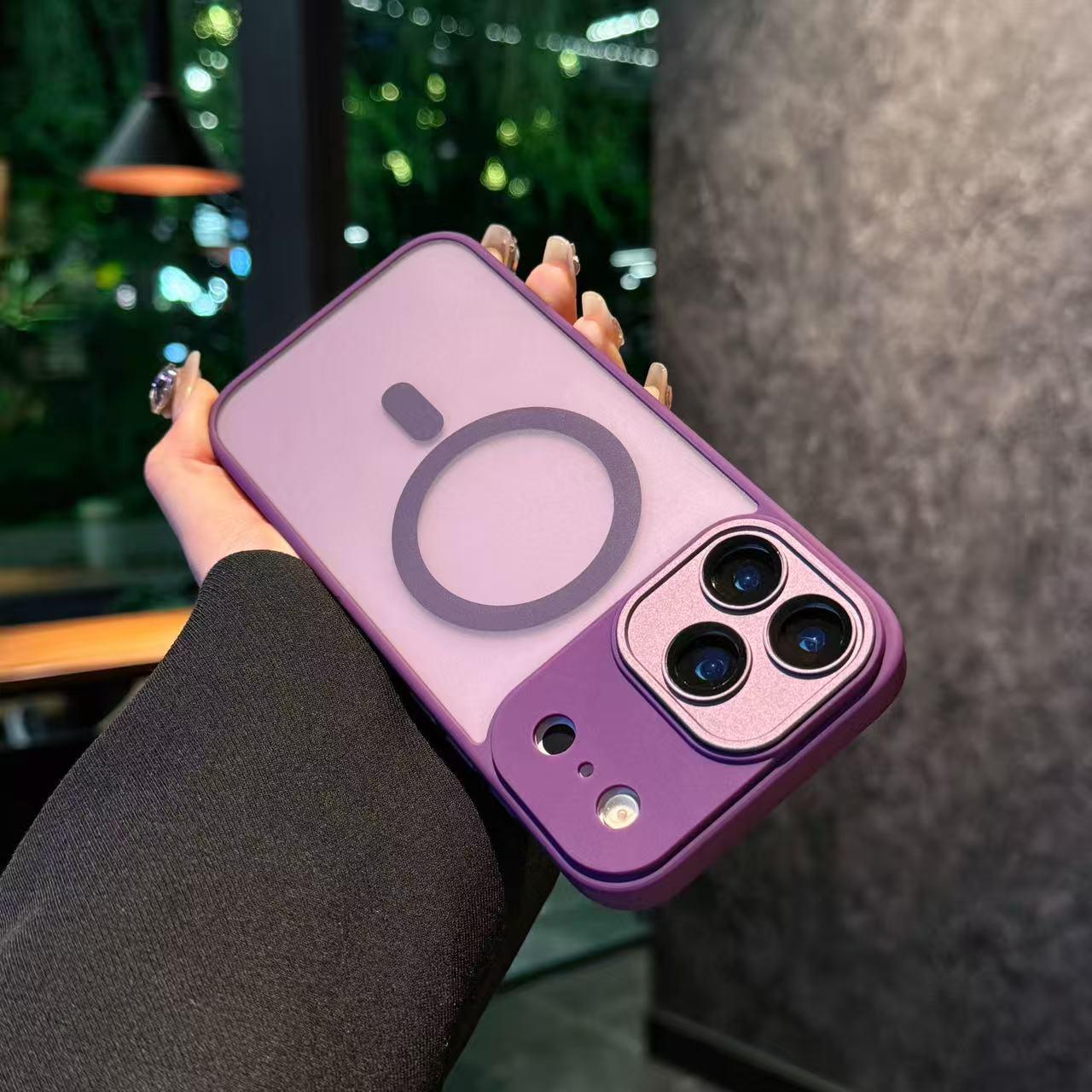 

Ya Dun Magnetic Case: Anti-drop Solid Color for iPhone 17 & 13 Pro Max iPhone 15 Pro темно-фиолетового