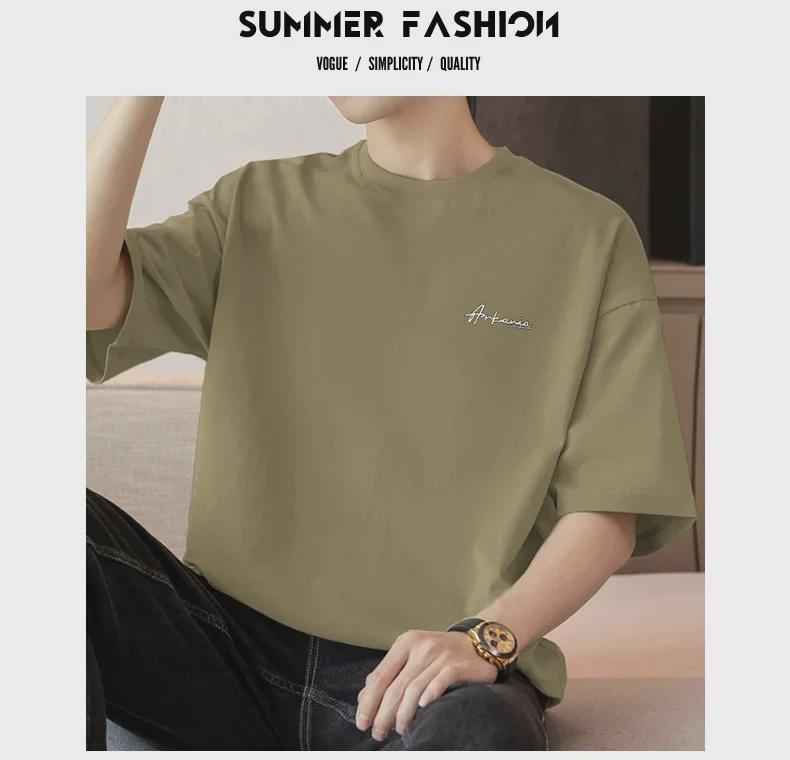 Herren T-Shirt Kurzarm Baumwolle Schwergewicht 260g Amerikanischer Stil (Sommer 2025 Trenddruck)