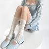 Summer Leg Warmers Thin Breathable Cotton Knitted Foot Cover Ballet Style Lolita Girls Leg Warmer JK Lolita Long Socks Stockings