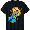 Selfie Earth Moon Sun Funny Total Solar Eclipse 2024 Kids T-Shirt