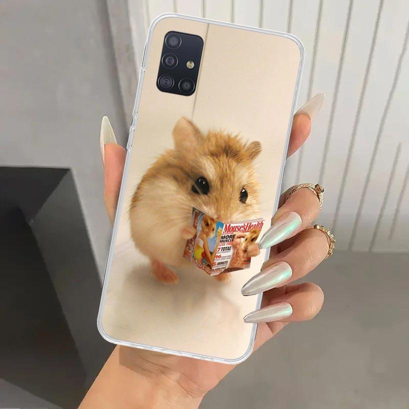 Cute Lovely Pet Hamster Phone Case for Samsung Galaxy A52 A32 A22 A12 A02S A50S A30S A10S Note 20 Ultra 10 Plus S10 A31 A20 A71