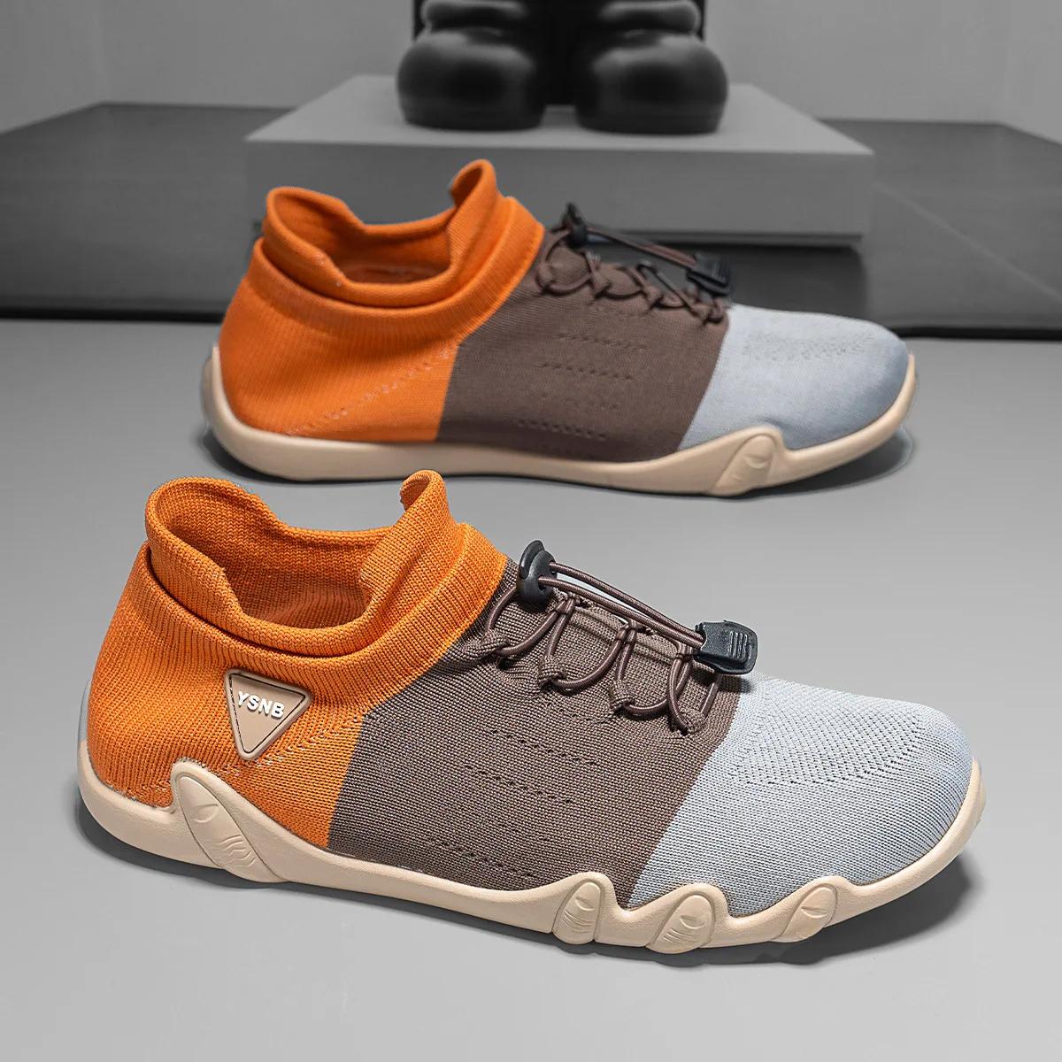 

Новые спортивные слипоны 2025 года - Дышащие вязаные кроссовки-носки, Легкая летняя обувь Бесплатная доставка 44 оранжевый