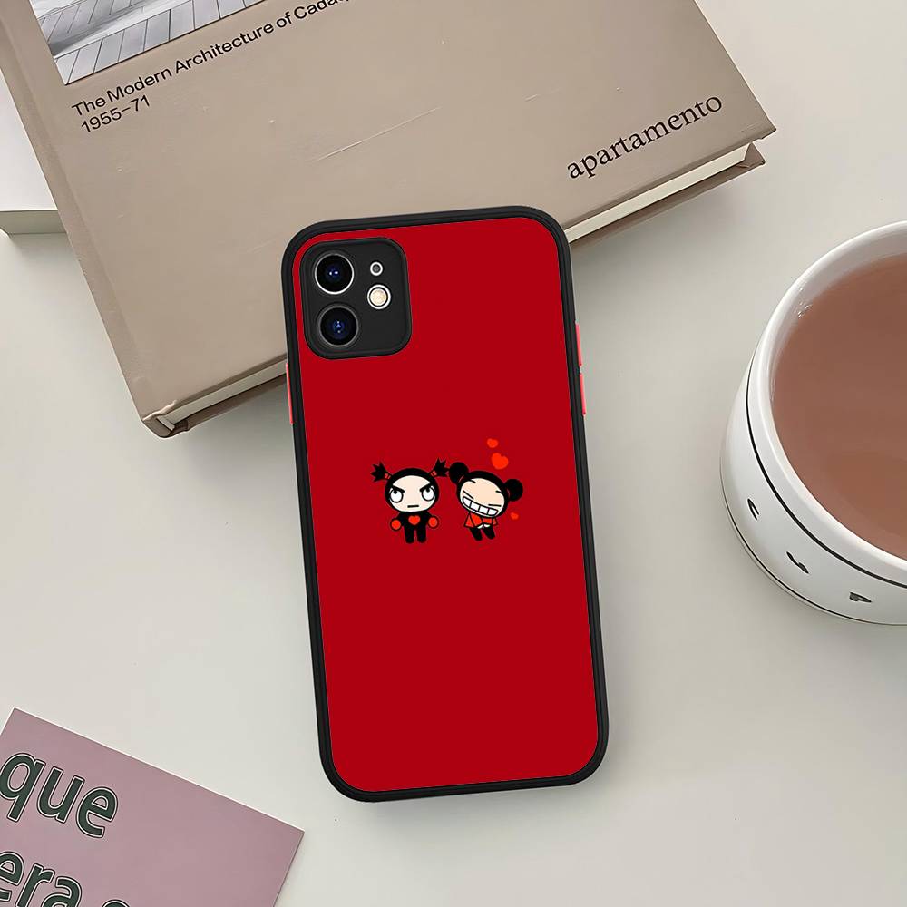 Cartoon Cute Pucca Silicone Case For IPhone 16 15 14 13 12 11 Pro Max Plus X XS MAX Shockproof Matte Cover
