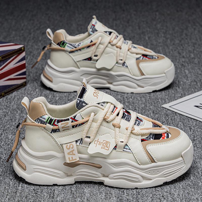Men's shoes spring new breathable little white shoes men's trend versatile platform sports shoes casual men