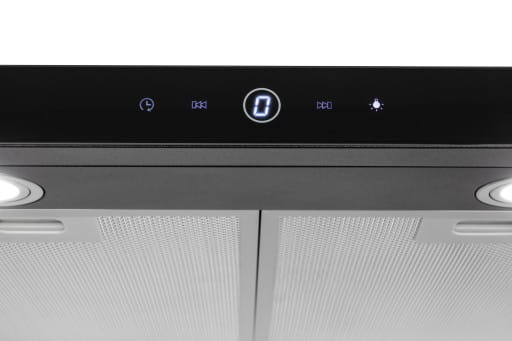 Modo Slim 50cm BLACK kitchen hood/extractor - Under-cabinet touch panel + carbon filter