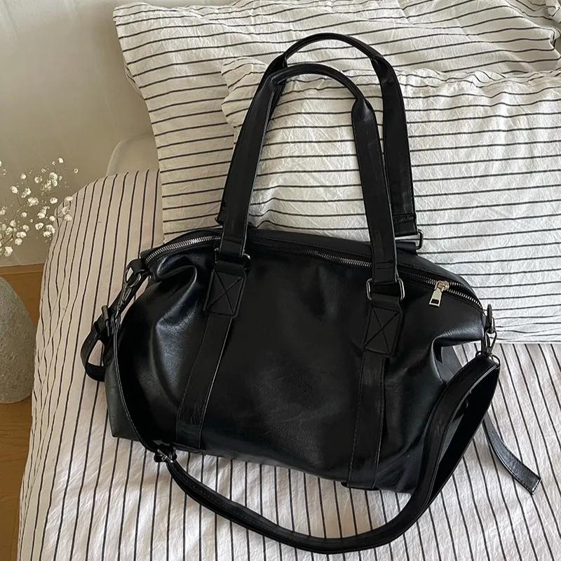 Fashion Tote Bag Leather Women Bag Simplicity Handbag Solid Vintage Shoulder Messenger Bag