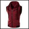 Men's Vest Sleeveless Hooded Casual Slim Fit Hooded Zipper Vest