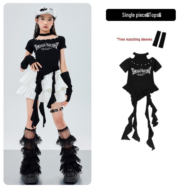 Girls' Trendy Hip Hop Jazz Dance Costume for Children's Performance