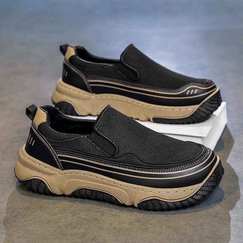 Men's shoes mango shoes new summer breathable soft leather mesh thick sole lightweight versatile fashion casual clown shoes