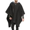 Adult Halloween Cosplay Costumes For Men Medieval Gothic Woolen Coat Middle Ages Renaissance Black Knight Clothing For Male