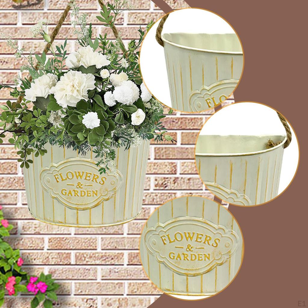 Creative Semi-circular Hanging Flower Pot Wall Planter with Rope for Home Decor Housewarming