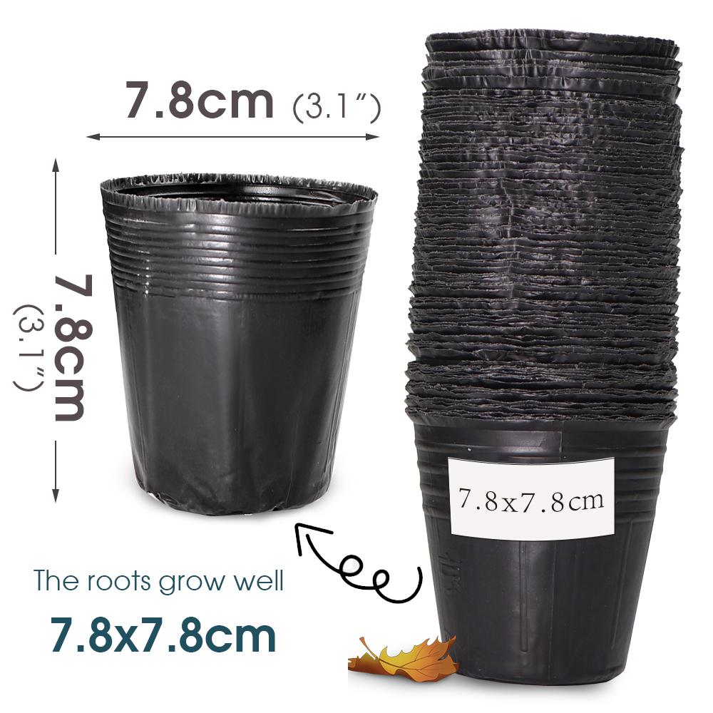 10-100PCS 21 Sizes of Seedling Grow Pots Plastic Nursery Plant Container Seed Starting Planter Bags for Garden Greenhouse Flower