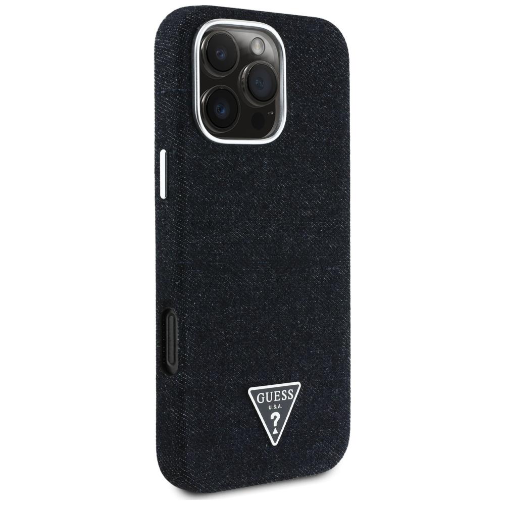 Guess Denim Triangle Logo MagSafe Case for iPhone 16 Pro Black