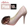 Aphixta Twins Roses Sticky Flowers 10cm Stiletto Heels Pumps Women Shoes Black Red Super High Pointed Toe Plus Big 49 50