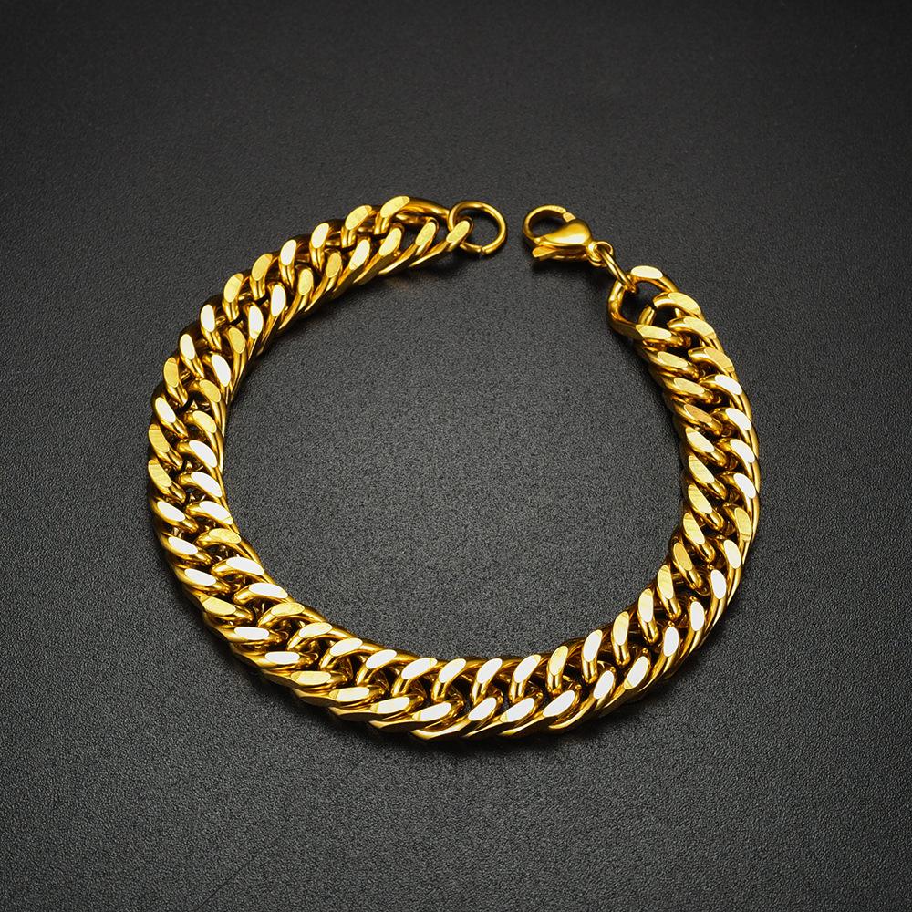 Hiphop 10mm Stainless Steel Curb Chain Bracelet For Men Women Fashion Cuban Link Chain Bracelet Unisex Wrist Jewelry Bangle Gift