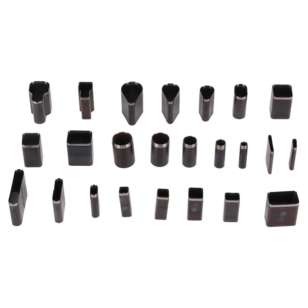 24Pcs Hollow Punch Cutter High Carbon Steel Assorted Styles Box Packed Leather Cutter Punch for Fabric Clay DIY Belt