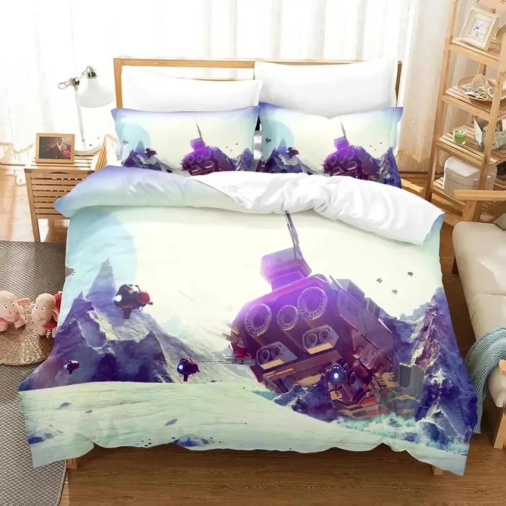 3D Print Game No Mans Sky Bedding Set Duvet Cover Bed Set Quilt Cover Pillowcase Comforter King Queen Size Boy Adult Bedding Set