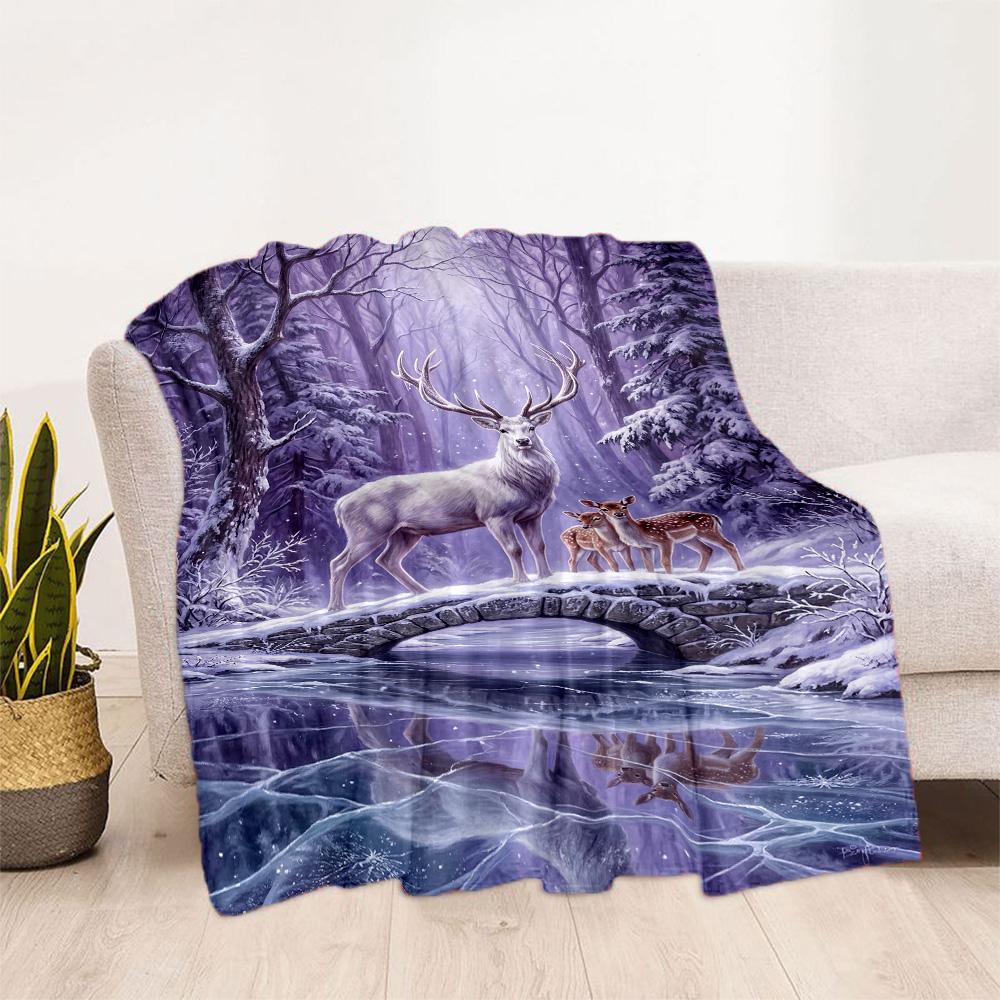 Magical Deer Fantasy Blanket,Suitable for sofas, offices, travel, living rooms, Gifts to relatives and friends, Blanket,Suitable for all seasons.
