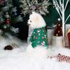 Dog Christmas Clothes for Small Dogs Shirt Santa Claus and ElkPrinted Costume Puppy Pajama with Snow and Gift Box Pattern Doggie
