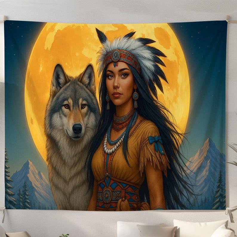 Wolf Moon tapestry 75x100 чёрный