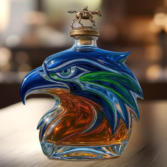 Láhev na whisky s orlí hlavou Unikátní skleněná karafa 3D Nádoba na likér pro whisky Víno Koktejly Kávu