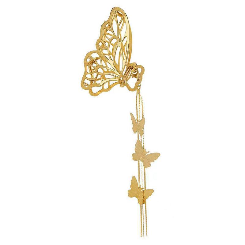 Butterfly Hair Claw Vintage Long Pendant Metal Hair Clips Crab Elegant Geometric Hairpins For Women Hair Accessories