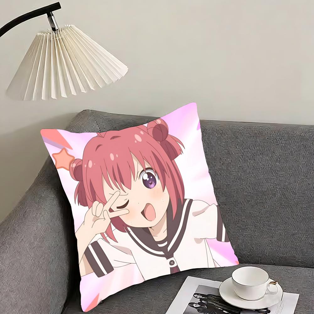 Yuru Yuri Cushion Cover Reversible Plush Pillow Cover – For Car, Sofa, Bedroom, Perfect As a Gift.