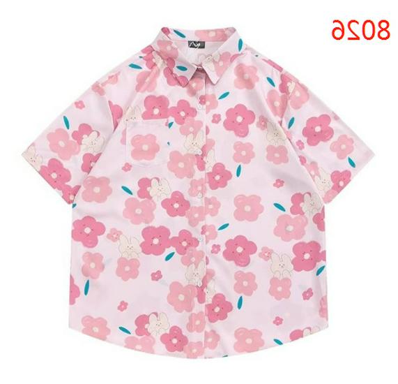 Hong Kong Style Vintage Sunflower Floral Shirt - Unisex Casual Short Sleeve