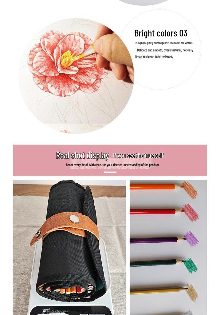 50-Color Hexagonal Water-Soluble Colored Pencil Set for Students & Adults