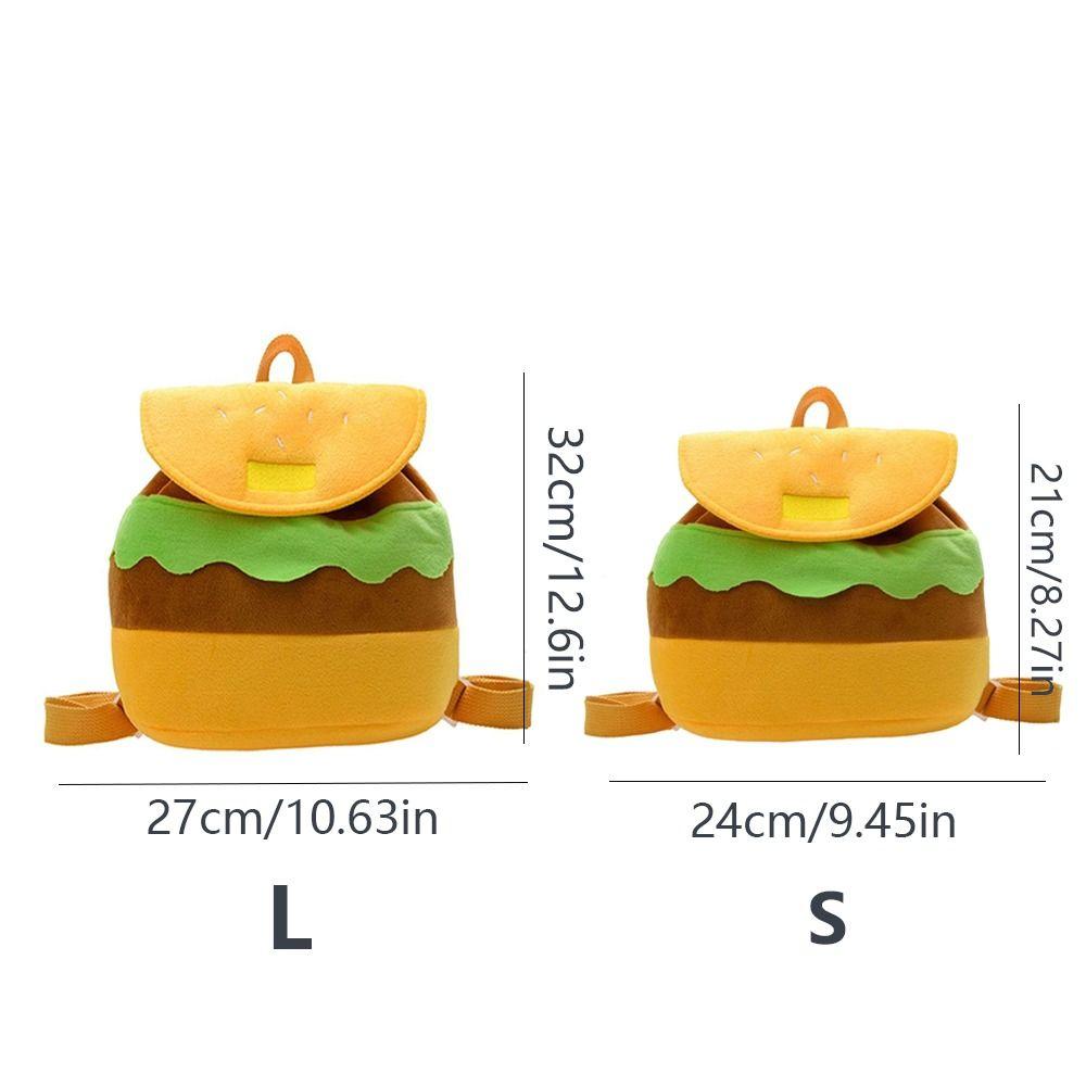Parent-child Backpack Cartoon Burger Bag Hamburger Plush Backpack Kids Pack Kindergarten School Bag