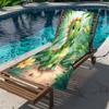 Cute Dinosaur Beach Towel Green Dino Print Quick Dry Microfiber Soft Bath Towel For Kids Adults Summer Vacation Swim Pool