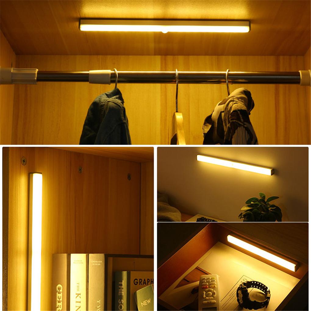 LED Cabinet Light Stripe Sensor USB Charging Lamp Body Induction Night-light Home Cupboard Closet Kitchen Lighting