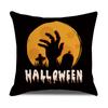New Black and White Plaid Printed Halloween Pillowcase Orange Pumpkin Pillowcase Cushion