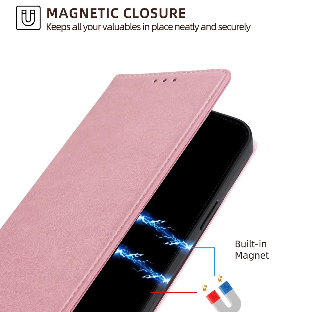 Bussiness Leather Wallet Phone Case for Samsung Galaxy S24 S23 S22 S21 Ultra Plus FE Flip Cover Magnetic Case With Card Slots