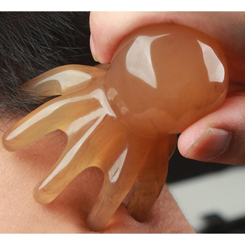 Resin Octopus Massage Comb Head Neck Meridian Scraping Scalp Massage Brush SPA Gua Sha Massage Comb Fatigue Relief Massager