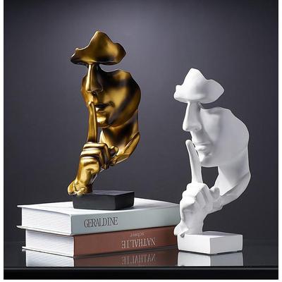 Nordic Silence Is Gold Resin Crafts: Elegant Desktop & Living Room Ornaments