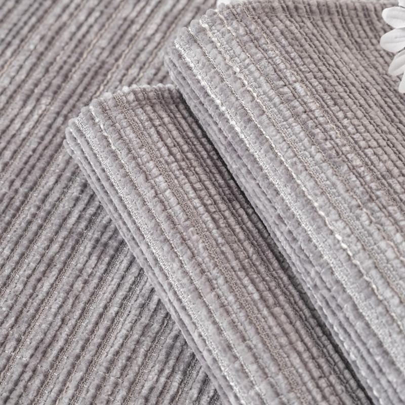 Modern Winter Corduroy Striped Plush Sofa Cushion - Non-Slip Solid Color