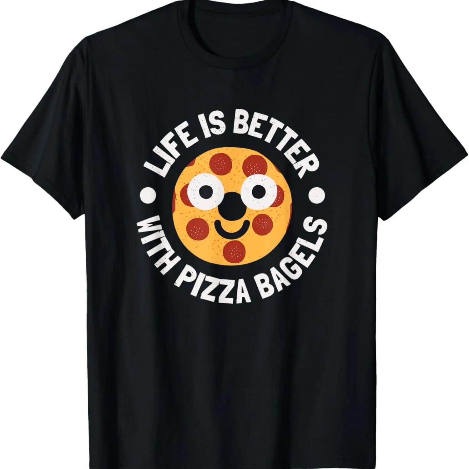 Life Is Better With Pizza Bagels - Pizza Bagels T-Shirt S чёрный
