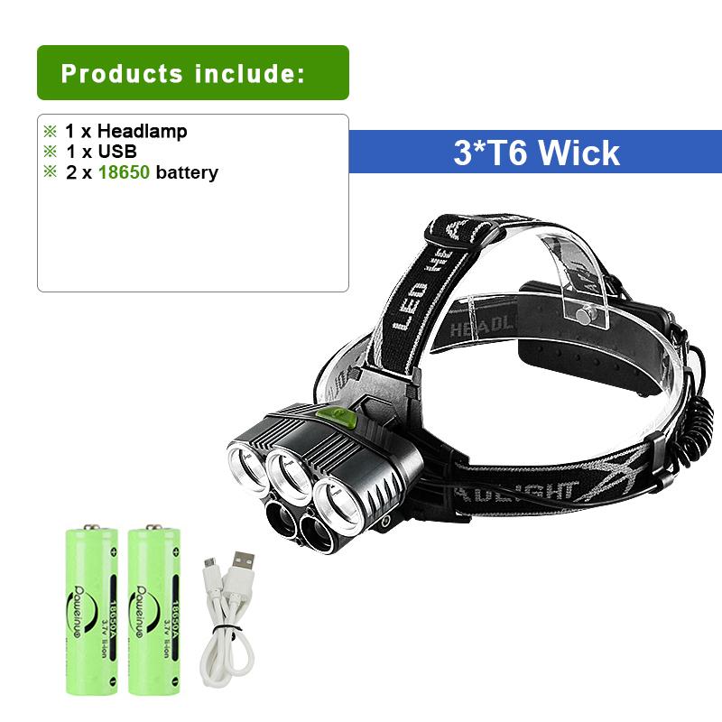 Headlamp LED High 20000LM Spotlight Climbing Head light Night Fishing Head Lantern 18650 Headlight USB Head Lamp
