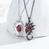 Neue Schwarz-Weiß-Farbe Herz Engel Teufel Flügel Anhänger Halskette Ohrringe Einzigartiger Mode Gothic Valentinstag Schmuck Geschenk