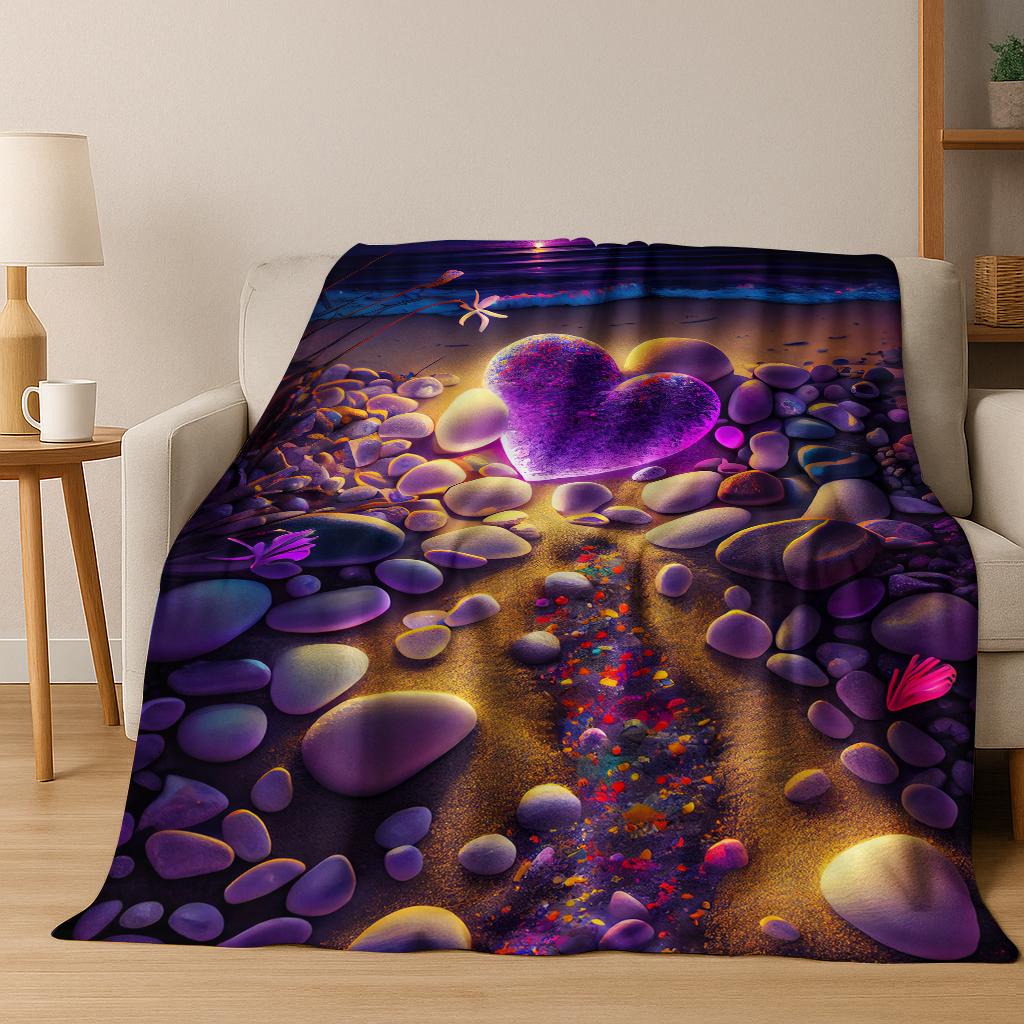 3D Kieselstein Weicher Stein Kiesel Flannelldecke Weiche Warme Decke für Schlafzimmer Wohnzimmer Bett Reise Camping Picknick Geschenk