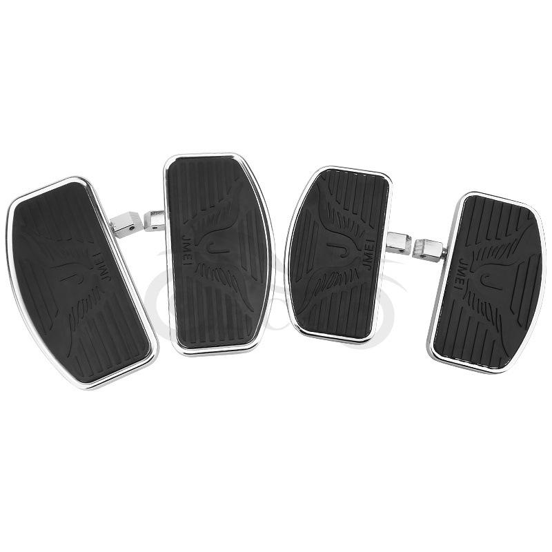 Universal Eagle Motorcycle Footrests - Black (Front & Rear)