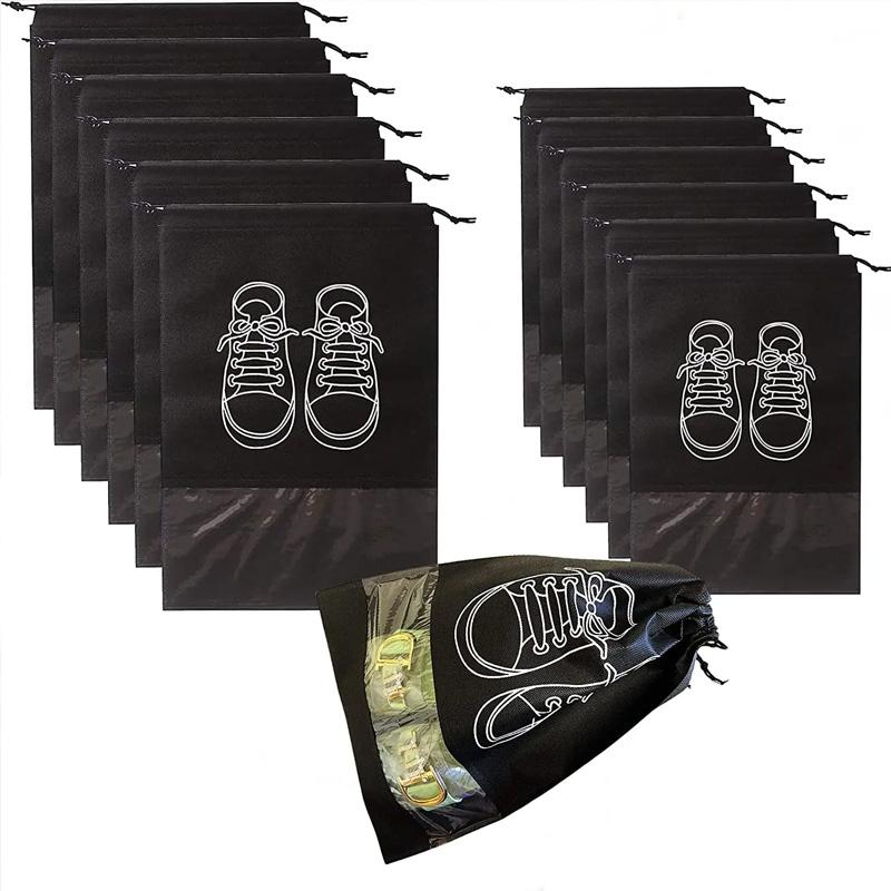 1PC With Thickened Portable Non-Woven Fabric Clothing Hanging Waterproof Pocket Travel Organizer Shoe Storage Bag