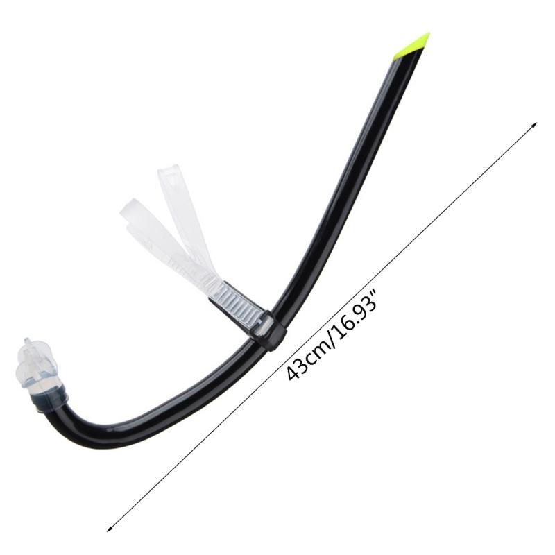 Training Headstrap Support Dry Top Snorkel Tube Comfortable Mouthpiece One-Way Purge Valves for Pool Open Water Swimming