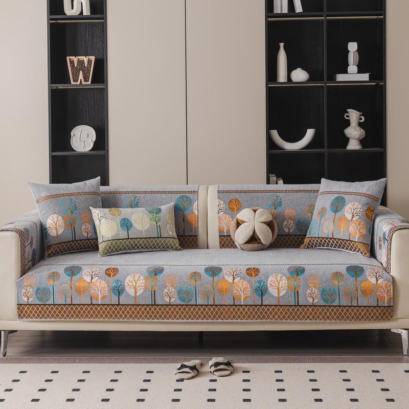 National Wind Sofa Cushion Universal In All Seasons  New Non-Slip Seat Cushion Light Luxury High-End Cloth Towel Simple Cover