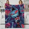Animation H-HazbinHotel Throw Flannel Blanket Perfect for Sofa Office Bed Travel Sleep Read Relax Camping four season use