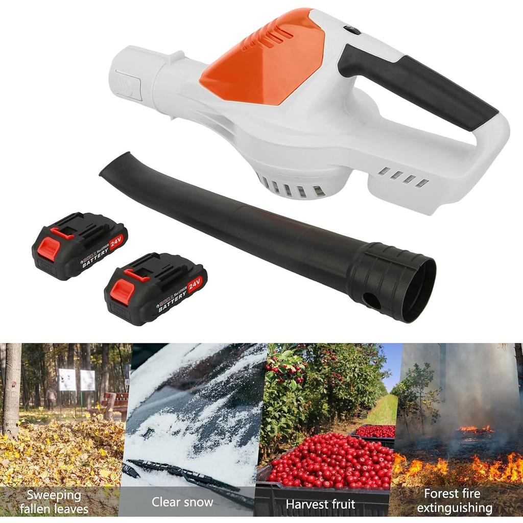 Cordless Leaf Blower,24V Electric Handheld[180CFM] Leaf Blower[150 MPH] with 2x1.5Ah Batteries and Charger