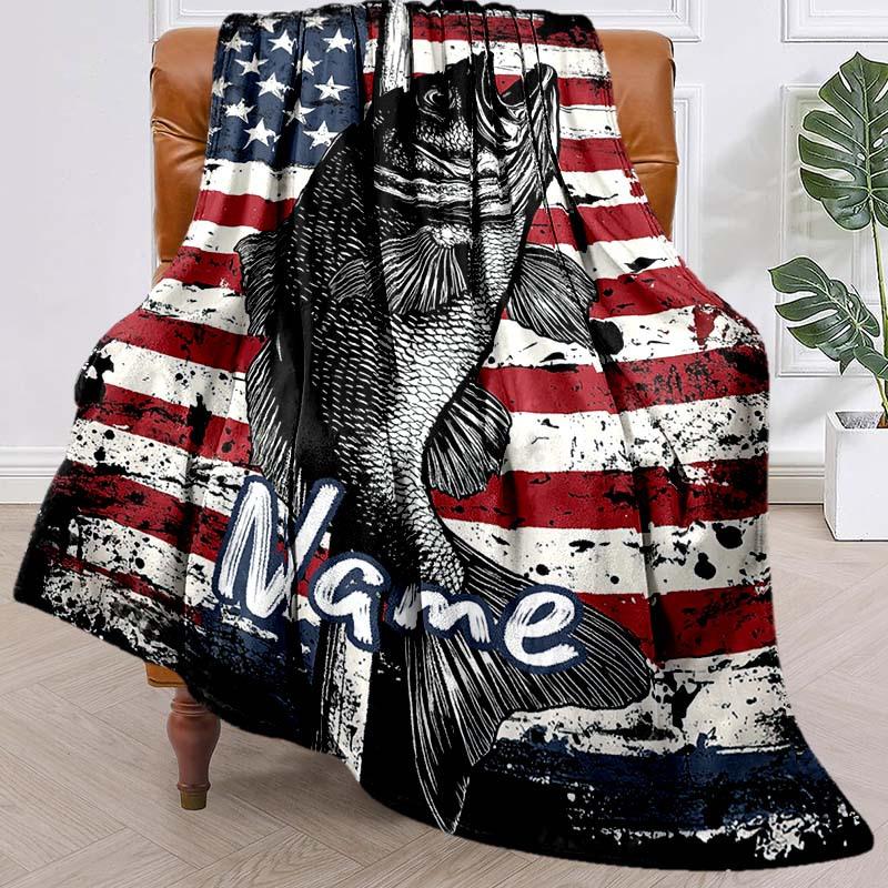 Like Fishing Customize Your Name Blanket Used For Chair Office Sofa Bed Camping Soft And Warm Giving Friends And Relatives Birthday Graduation Gift