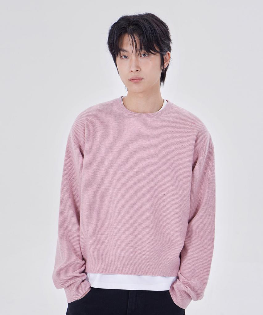 GLW Essential Round Neck Crop Knit Pink